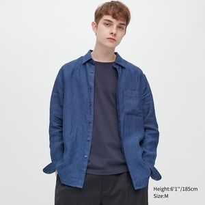 Uniqlo premium linen long sleeved shirt